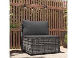 Sofá de centro de jardinería con cojines de mimbre gris, Dkd Home Decor