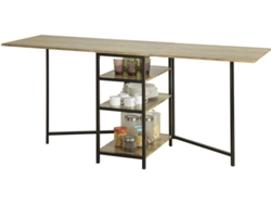 Escritorio SOBUY Plegable (Marrón, Negro - MDF, Metal - 180x60x77 cm)