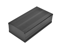Caja de aluminio ventilada negra para proyectos de bricolaje, para protección de dispositivos electrónicos (55 x 106 x 200 mm)