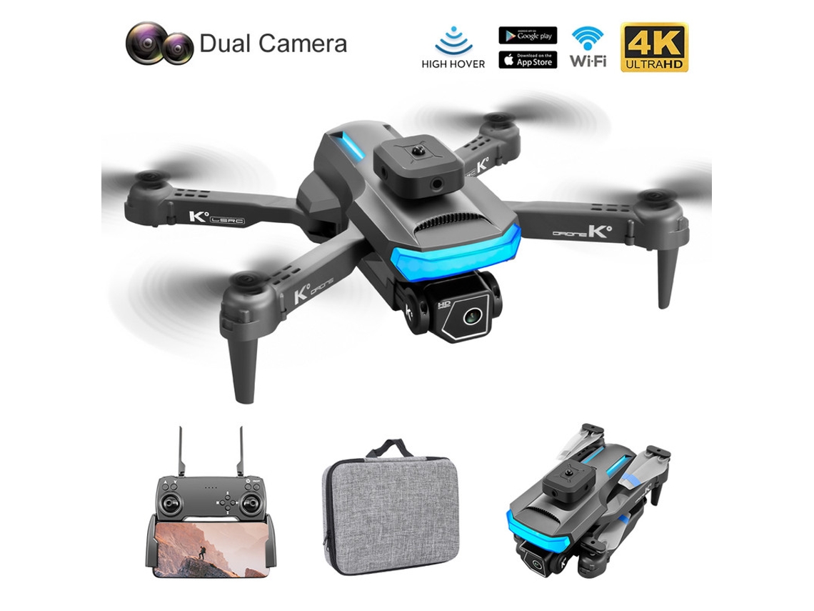 Mini dron XT5 con evitación de obstáculos de 360 (4K - Duración de la batería: 10 min - Negro)