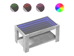 Maison Exclusive - Mesa De Centro Y Led Madera Ingeniería Gris Hormigón 93x53x45cm