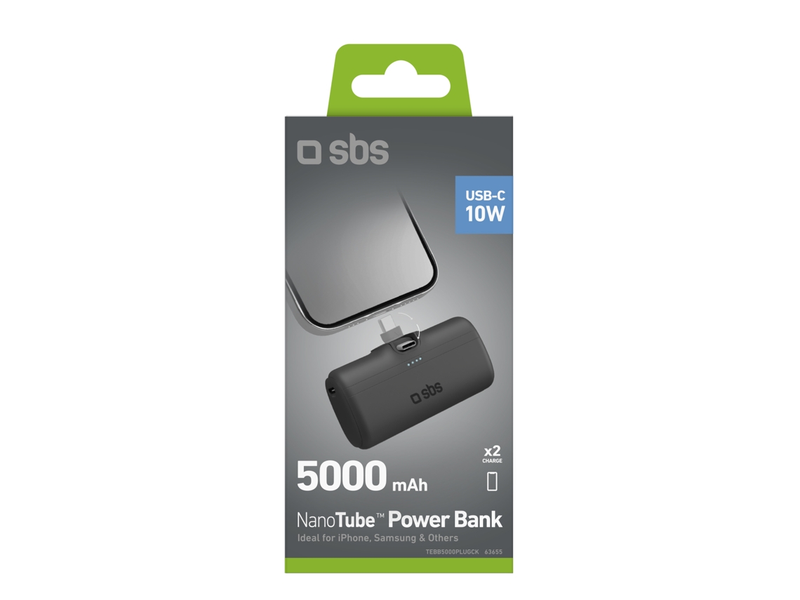 Powerbank SBS Nanotub 5.000Ma (10W - Negro)