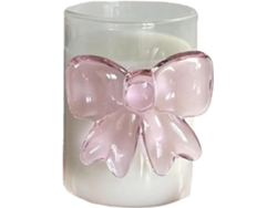 Juego completo de vasos con cinta rosa - Vasos transparentes sin asas para leche y zumo CHABERLU