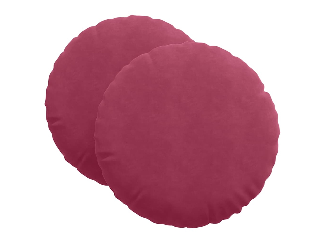 Cojines para asiento, 2 unidades, color rojo vino, Ø 40 x 13 cm, terciopelo HARLANV1