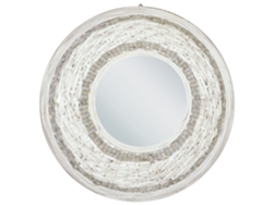 Espelho De Design Moderno Beliani Soledad De Bambu Natural 61x8x61