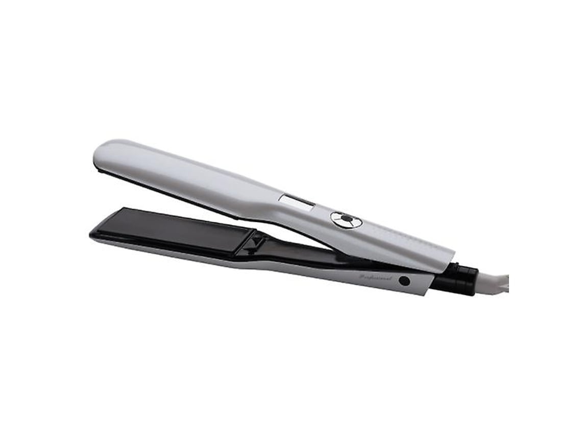 Rizador de pelo 2 en 1 con temperatura ajustable de 120 a 230 °C y pantalla LCD para cabello liso largo o corto - Gris Yunzii