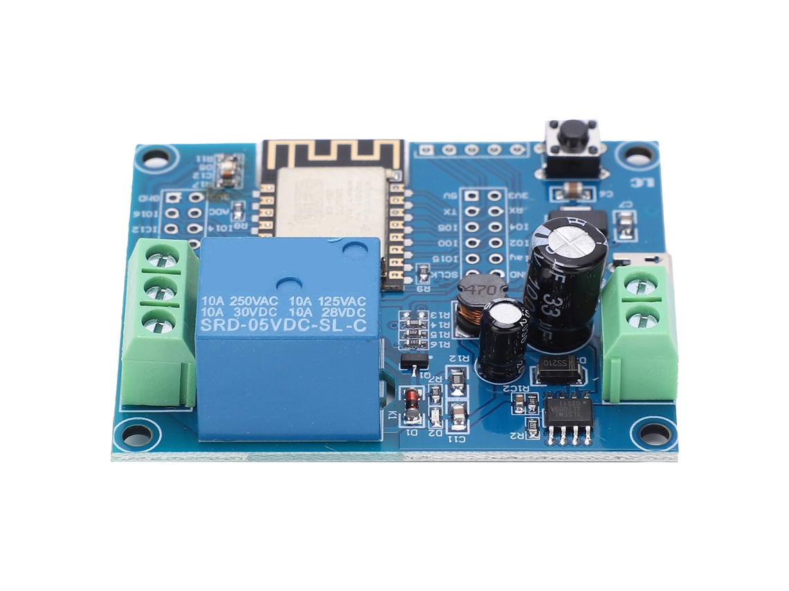 Módulo de relé wifi de un solo canal con aislamiento por optoacoplador, protección automática, CC 8-80V para ESP8266