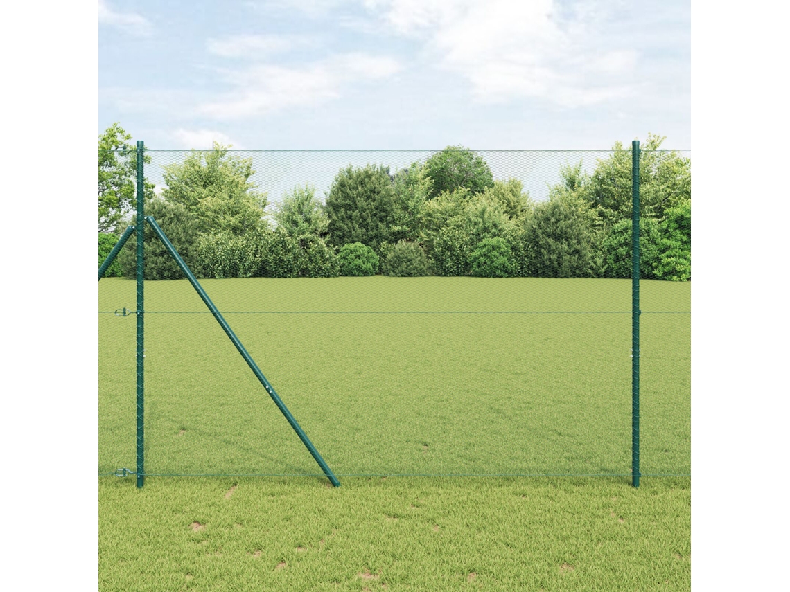 Valla hexagonal verde de acero de 1,6 x 25 m para una casa encantadora