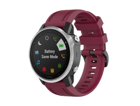Correa de reloj inteligente para Garmin Fenix 6S 20 mm Correa de muñeca oficial con textura de liberación rápida y botón de plástico (rojo vino)