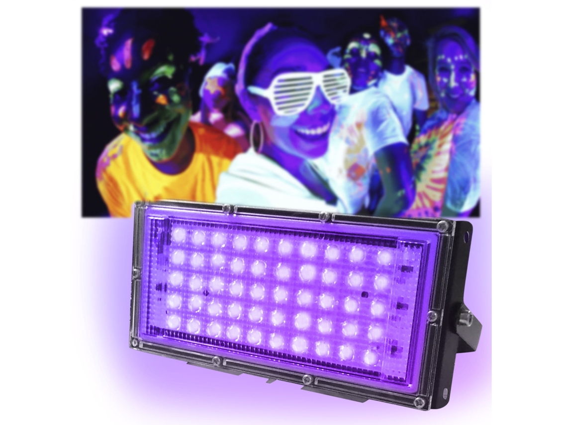 Foco Led Uv Impermeable De 50 W, Apto Para Uso En Exteriores.