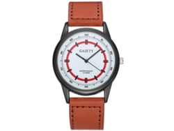 Reloj De Pulsera Hombre Estilo Simple Negocios Dial Redondo Acero Cuarzo Marrón Claro