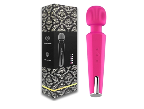 Masajeador de Varita Potente Inalámbrico Portátil con 20 Modos de Vibración Eléctrico Personal para el Cuerpo Rosa BISBISOUS