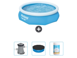 Piscina Hinchable Redonda Fast Set BESTWAY - 305 x 76 cm - Azul - Incluida Bomba - Cubrir - Cloro