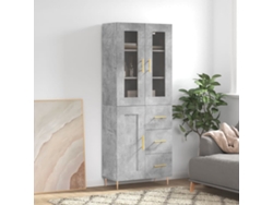 Aparador Alto Madera Contrachapada Gris Hormigón 69,5x34x180 Cm