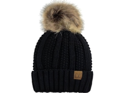 Gorro De Cuello Midnight Con Forro De Felpa, Pompón Sintético Y Presillas Para Las Orejas, Talla 55-63 Cm, Acrílico.