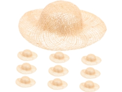 12 Sombreros de paja beige en miniatura estilo vaquero para decorar a tus mascotas SFUSHOS