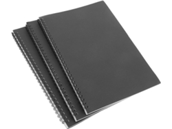 Juego De 3 Cuadernos Espirales B5, Cuadernos Negros Con Renglones.