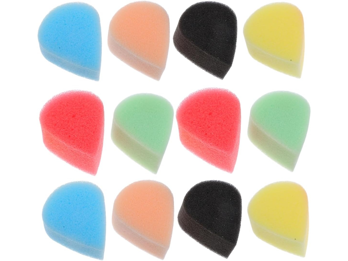 Kit De Maquillaje Con 12 Esponjas Para Pintar La Cara, Ideal Para Niños Y Niñas, Con Forma Ovalada, Perfecto Para Fiestas.