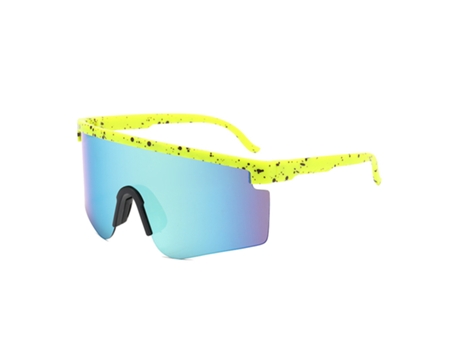 Gafas de sol para hombre con montura grande para exteriores, gafas de sol deportivas para ciclismo, gafas de sol para mujer, amarillo
