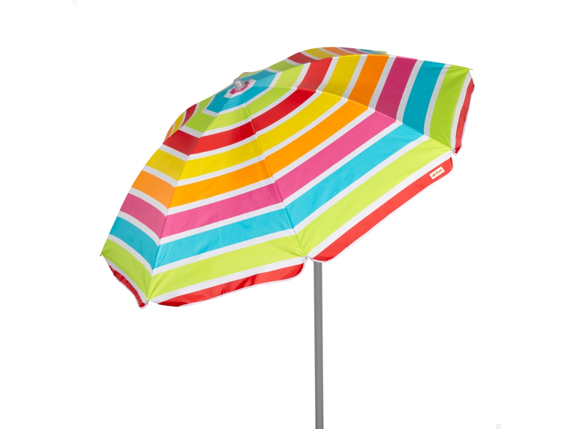 AKTIVE Sombrilla de playa inclinable rayas multicolor 180 cm UV50