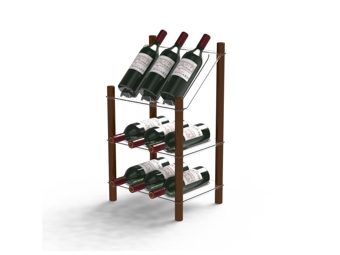 Soporte para 9 botellas de vino de 2 Alturas y expositor superior LIFE STORY MyWinebar