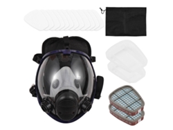 Máscara de Gases Sprays Químicos Tinta Anti-Formaldeído Máscara de Carvão Ativado Silicone Filtros Faciais Completos Segurança Respirável Es Preto GERTIZ 