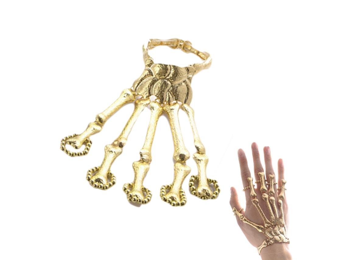 Kkpm-pulsera De Dedo De Esqueleto Gótico Para Halloween Decoración De Fiesta