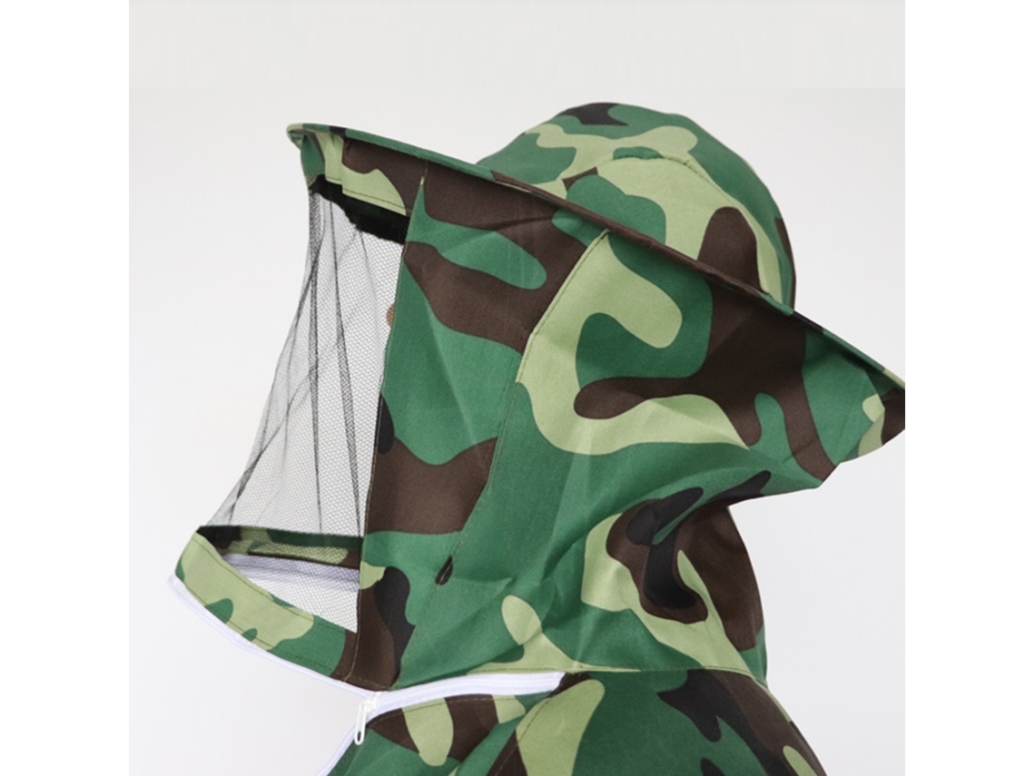 Traje de apicultura profesional con capucha y velo de camuflaje