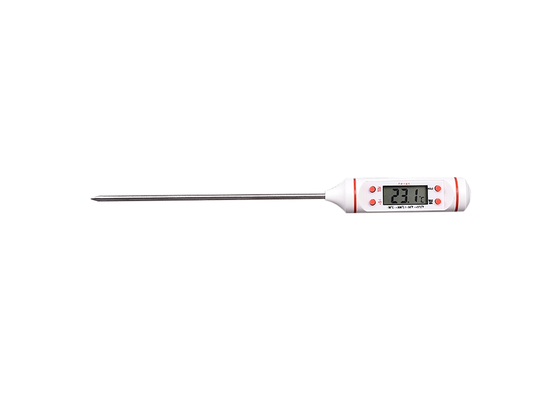 Termómetro De Alimentos Tp 101 Con Sonda Para Cocina, Barbacoa, Leche, Agua, Lcd, Preciso, Práctico, Blanco
