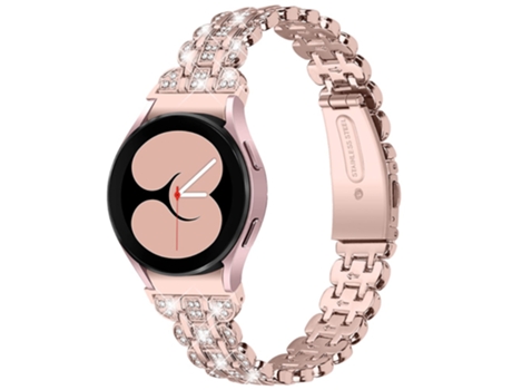 Correa de acero inoxidable decoración de diamantes de imitación con cierre para Samsung Galaxy Watch4 Active 40mm/44mm/Watch4 Classic 42mm/46mm - o...