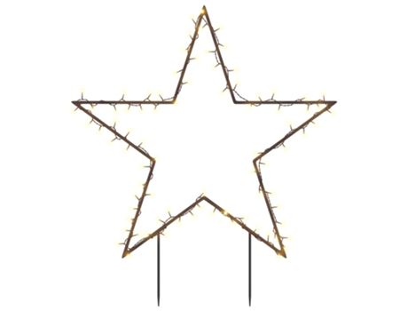 VIDAXL Estrella de luz decorativa Navidad con estacas 80 LED 60 cm