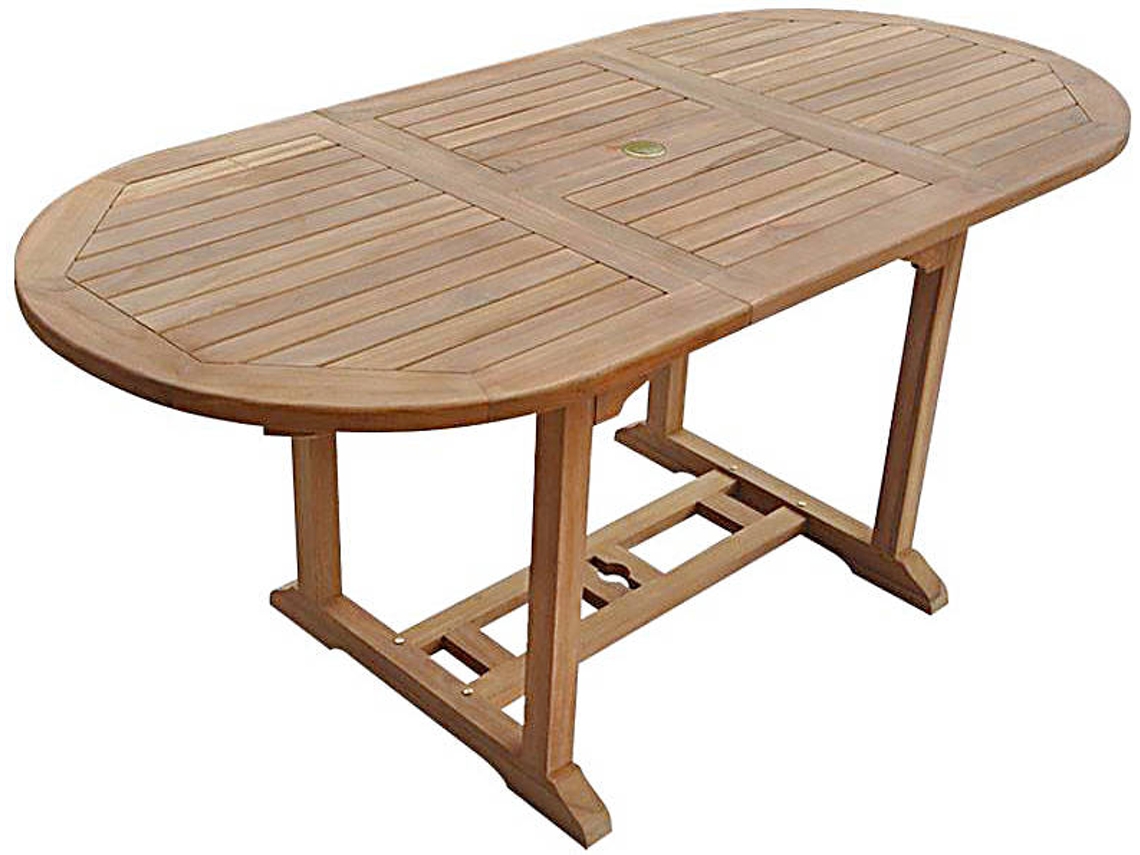 Mesa De Exterior BENEFFITO Salento Castaño (120/170 x 80 x 75 cm - Teca)