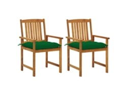 Sillas de jardín con cojines, 2 piezas, acacia maciza, Dkd Home Decor