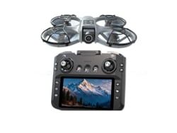 Mini Dron K200 Max 4k Profesional Hd Con Cámara Dual Fpv Y Control De Pantalla De 4,5 Pulgadas 2 Baterías Gris