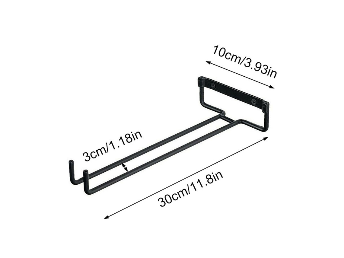 MEOIRUERY Soporte para 2 Copas de Vino, Soporte de Metal para Copas, Barra para Copas, Soporte de Pared