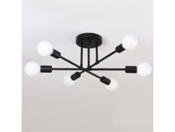Lámpara De Techo Industrial Con 6 Luces Para Dormitorio, Estudio, Comedor, Tienda