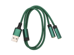 Adaptador Usb A 2 Conectores De 3,5 Mm Para Tarjeta De Sonido Estéreo Externa Para Pc/portátil (50 Cm)
