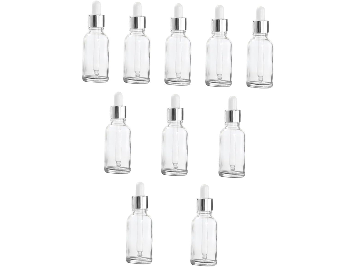 Paquete De 10 Frascos De Vidrio Con Gotero, Recargables, Para Aceites Esenciales.