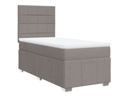 Cama Box Spring VIDAXL Gris Topo Tela (90x200 cm)