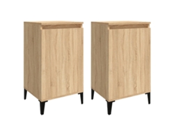Maison Exclusive - Mesitas De Noche 2 Uds Madera Contrachapada Roble 40x35x70 Cm