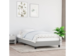 Estructura De Cama Sin Colchón Tela Gris Claro 80x200 Cm