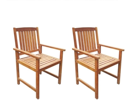 Conjunto 2 Silla Jardin VIDAXL Marrón Madera