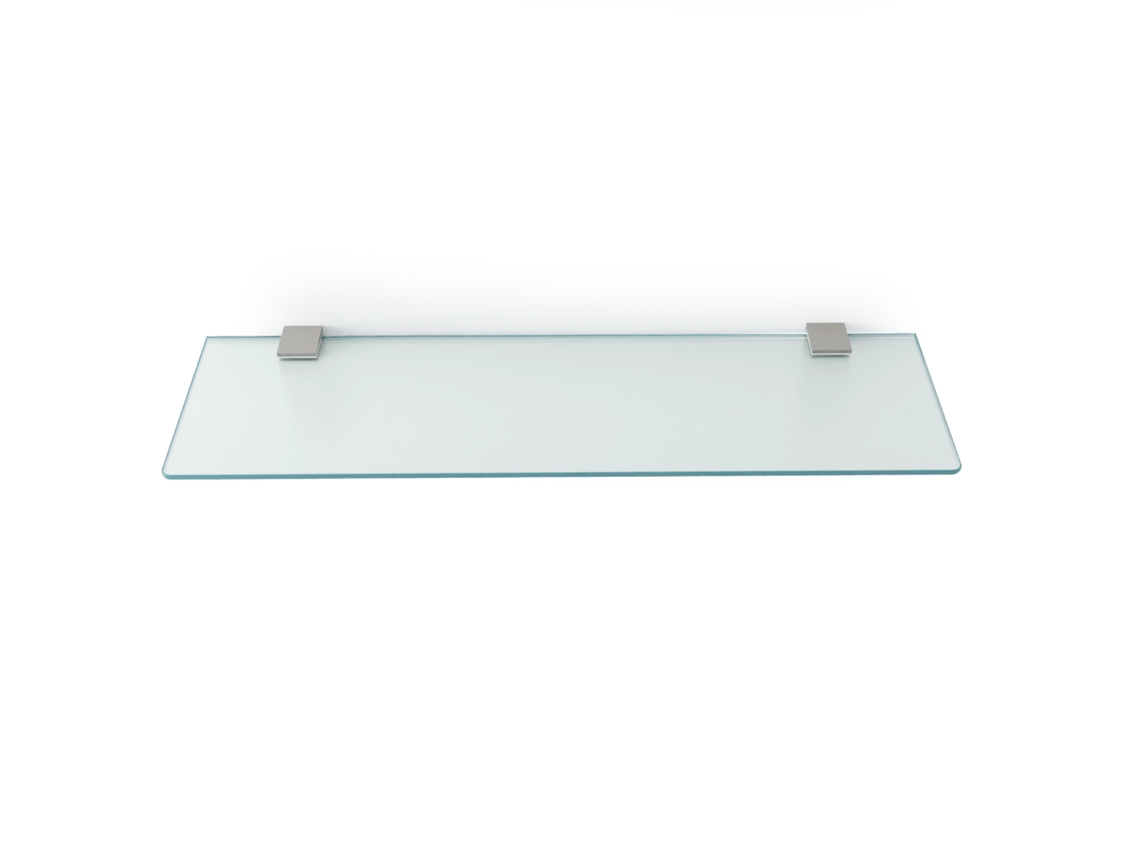 Estante de cristal Espelharte de 50x13cm, esmerilado de 6 mm, para baño/cocina, con soporte cromado.