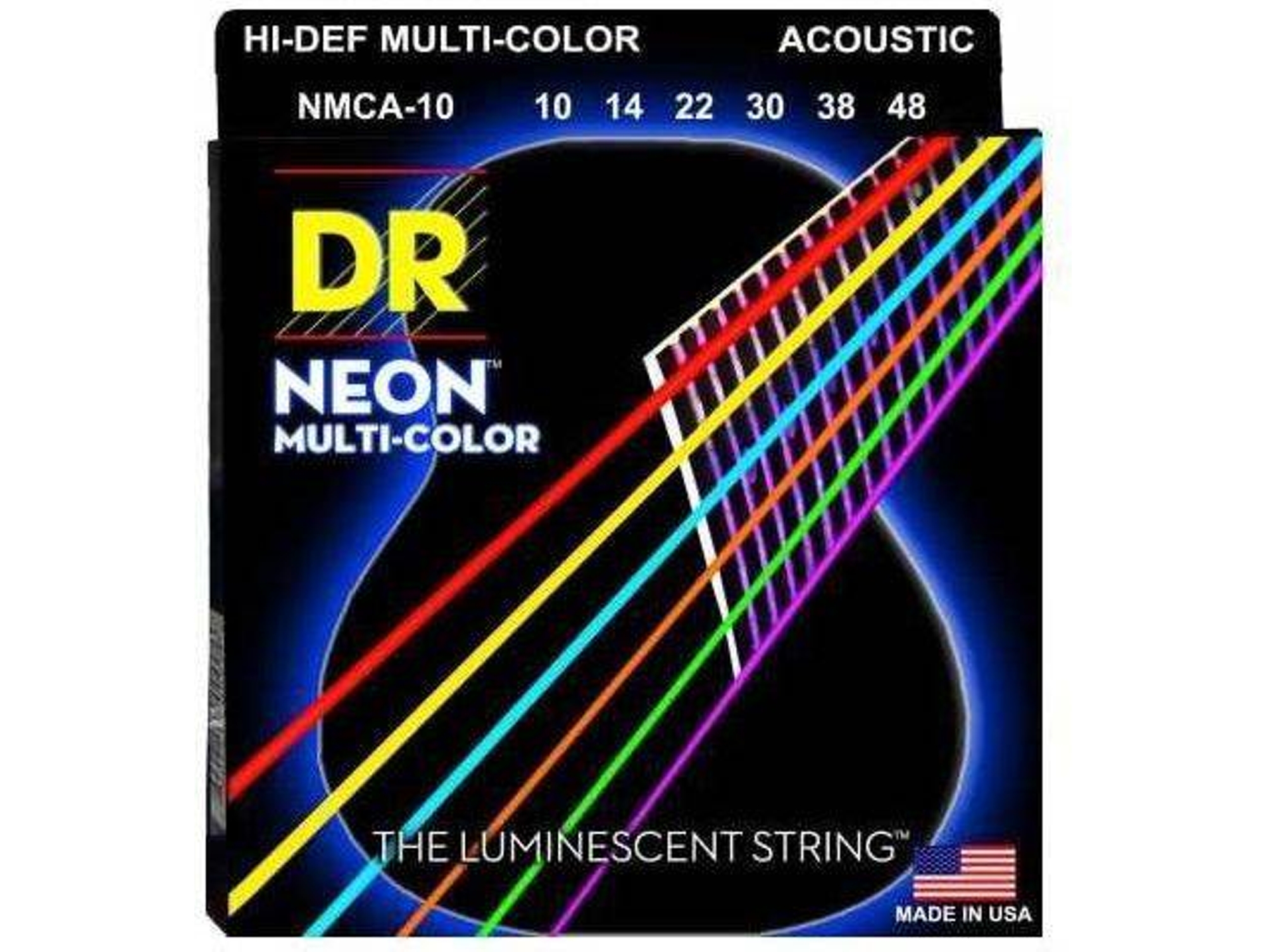 Juego de Cuerdas Guitarra Acústica DR MCA-10 MULTI-COLOR (.010 - .014 - .022 - .030 - .038 - .048 - Bronce)