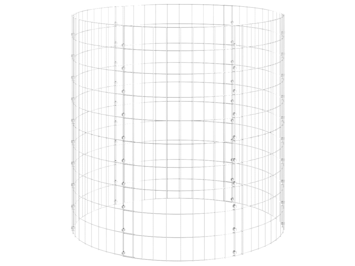 Arriate de gaviones VIDAXL Plateado Acero  (Ø100x100cm)