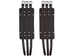2 Pulseras Anchas De Cuero Ajustables Estilo Retro Punk En Color Negro Y Marrón.