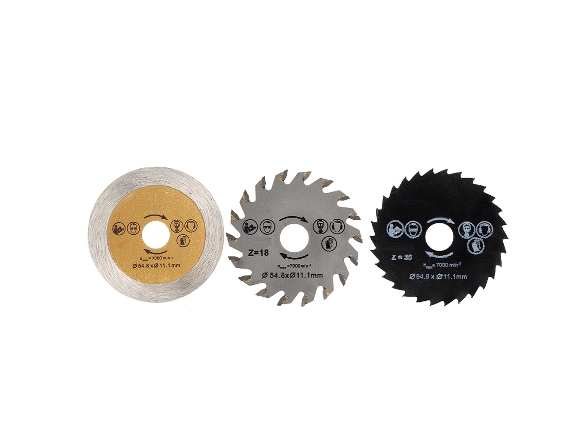Juego De 3 Hojas De Sierra Para Mini Máquina De Corte De 5,5 Cm Para Madera, Metal Y Azulejos.