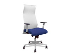 Sillón Albacete Con Mecanismo Sincro Tapizada Con Tela Color Azul Marino Y Malla Color Blanco