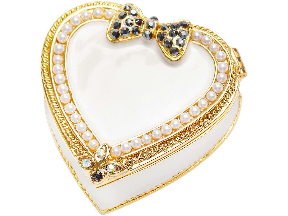 Joyero con lazo en forma de corazón, ideal para regalar en cumpleaños y San Valentín. Hengjian