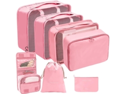 Juego De 7 Piezas De Bolsa Organizadora Para Maleta De Viaje CHRUI Rosa